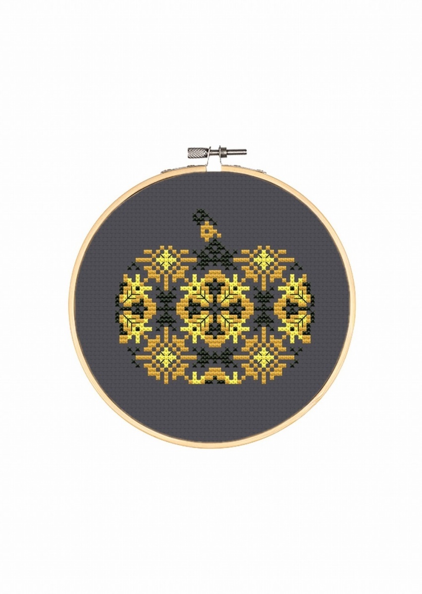Yellow Pumpkin Cross Stitch Pattern фото 1