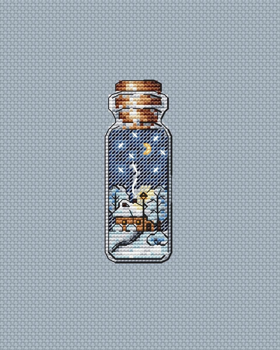 Bottles. Quiet Night Cross Stitch Pattern фото 1