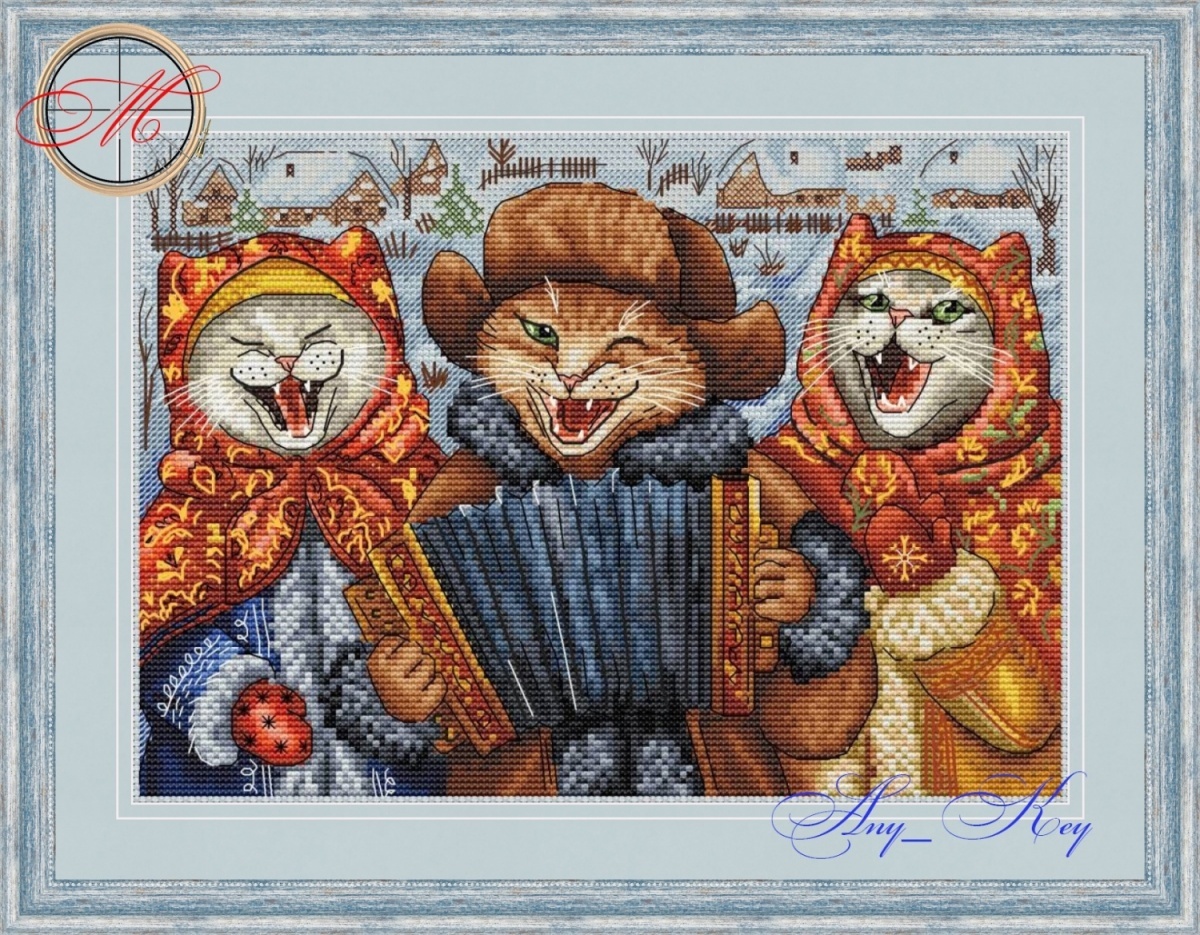 Singing Cats Cross Stitch Pattern фото 1