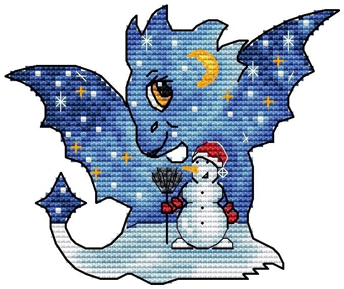 The Dragon. January Cross Stitch Pattern фото 1