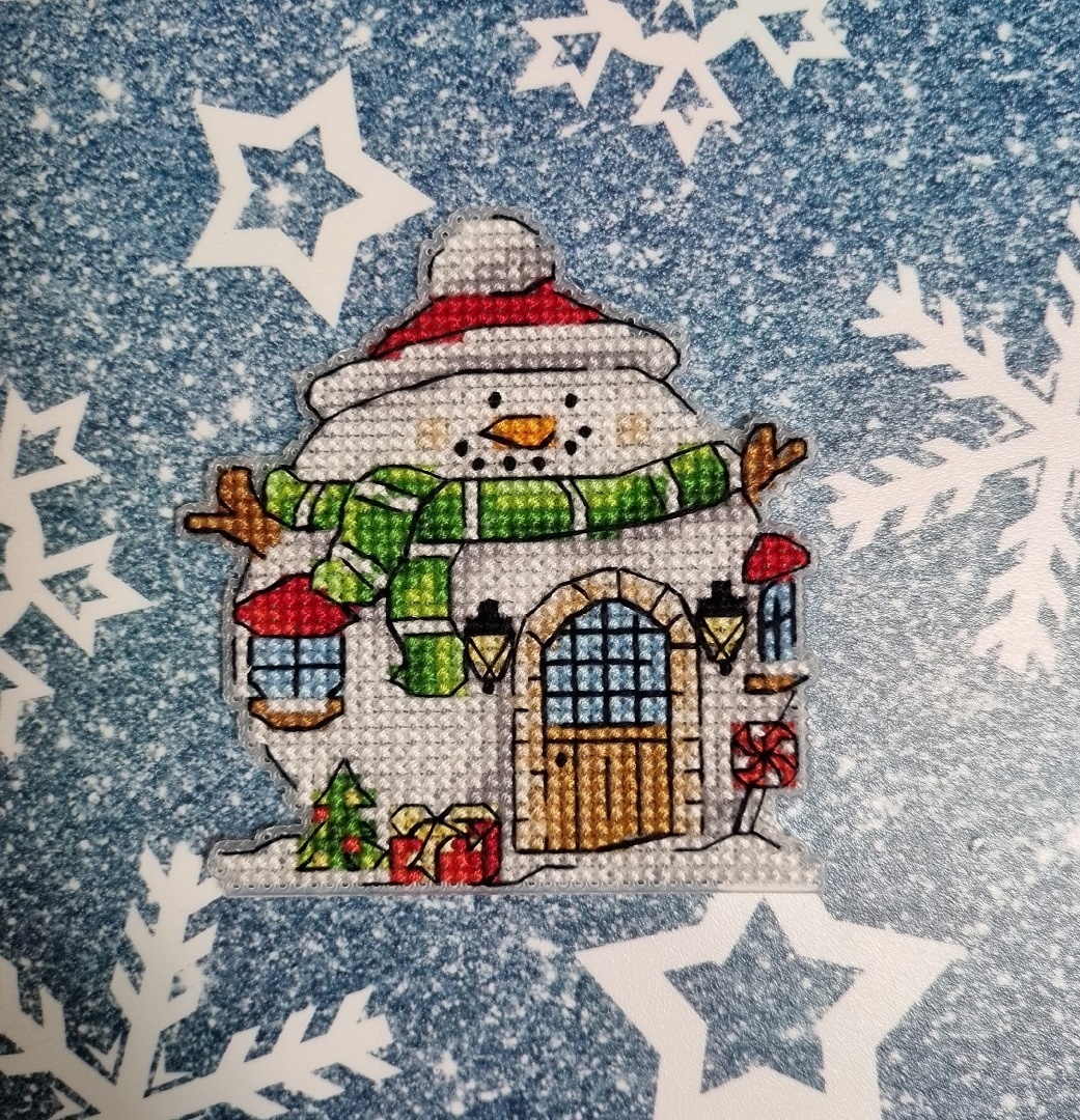 Snowman House Cross Stitch Pattern фото 4