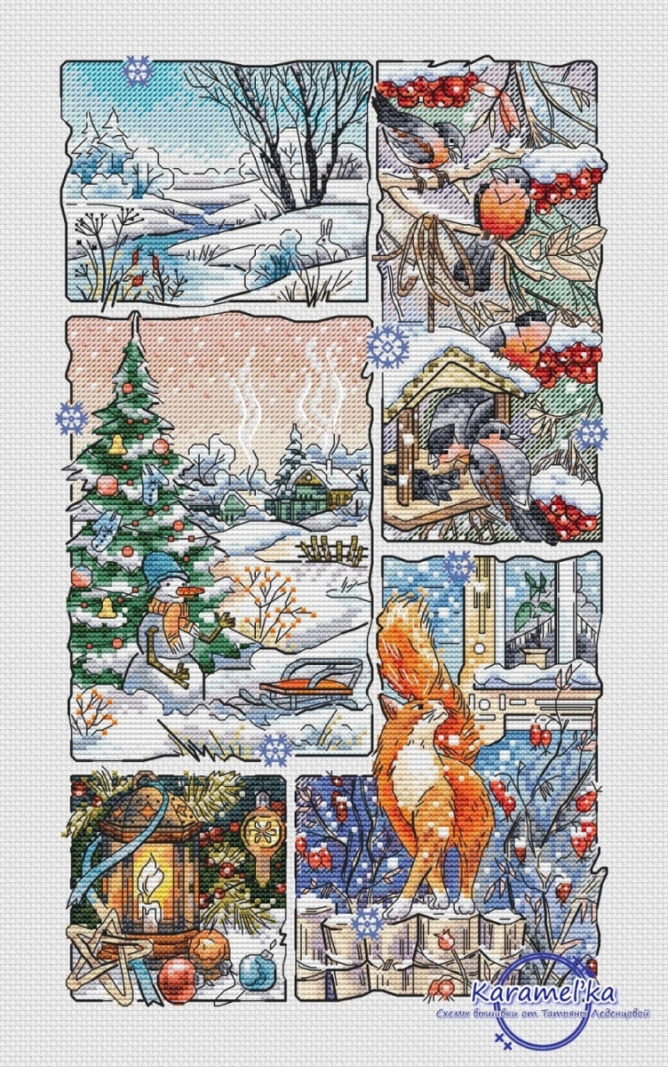 Winter Moments Cross Stitch Pattern фото 1