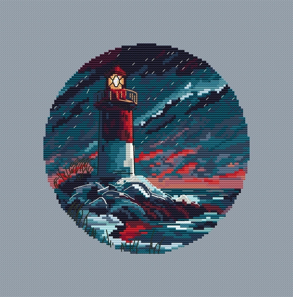 A Winter Lighthouse Cross Stitch Chart фото 1