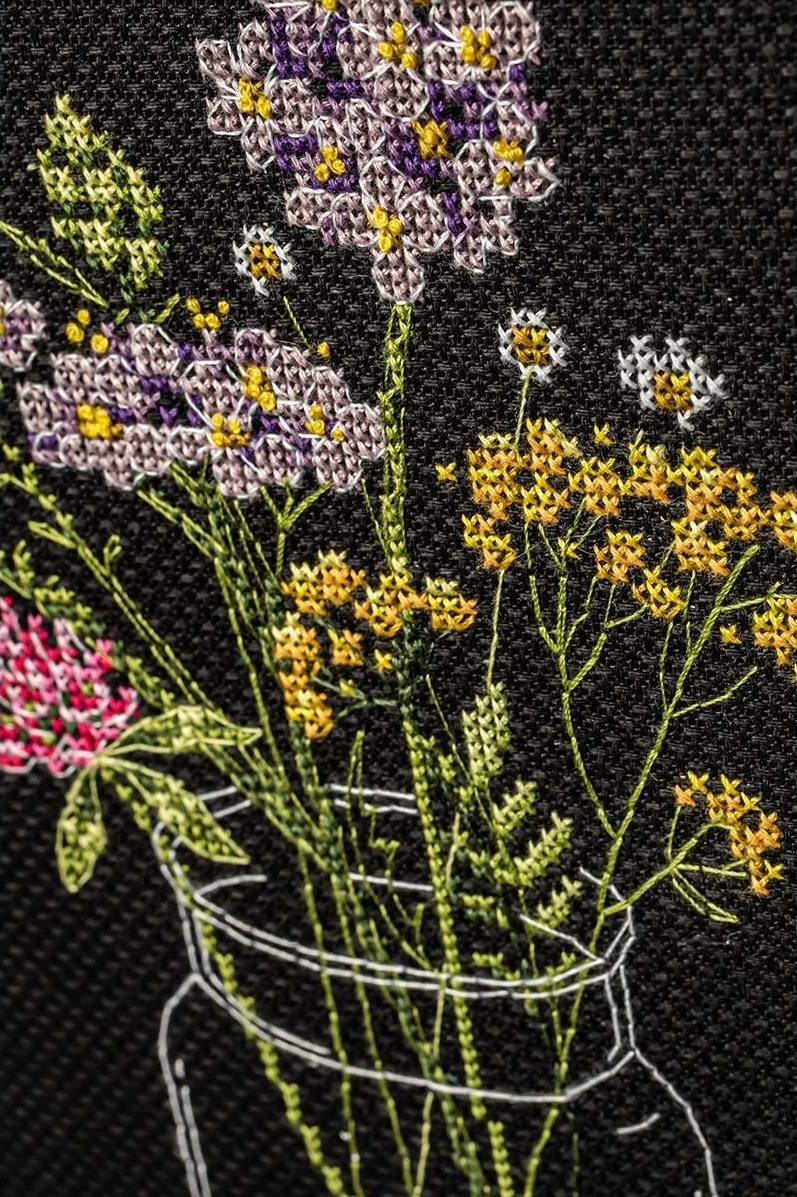 Multicolor Wildflowers Cross Stitch Kit фото 2