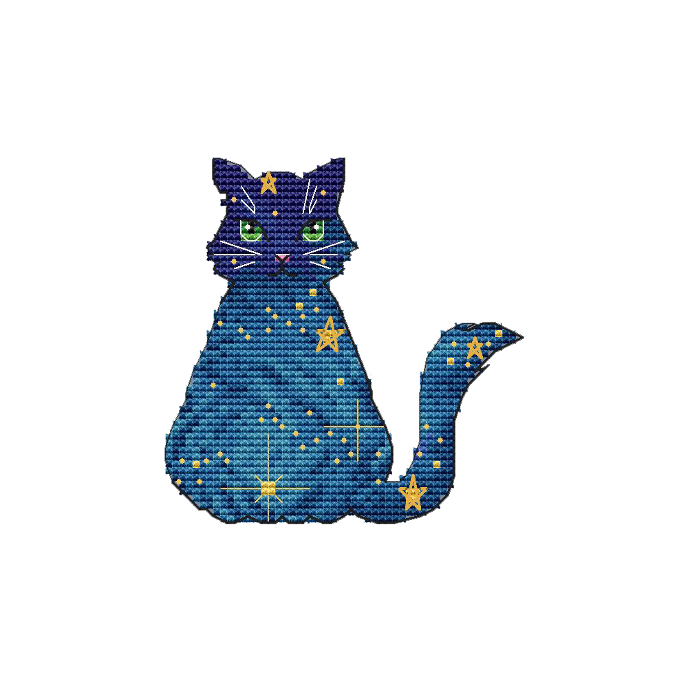 Star Cat 3 Cross Stitch Pattern фото 1