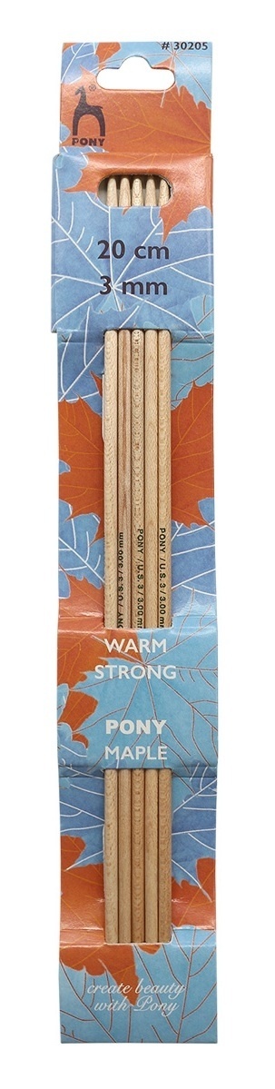 Double-pointed knitting needles, 3,00 mm/ 20 cm, maple фото 1