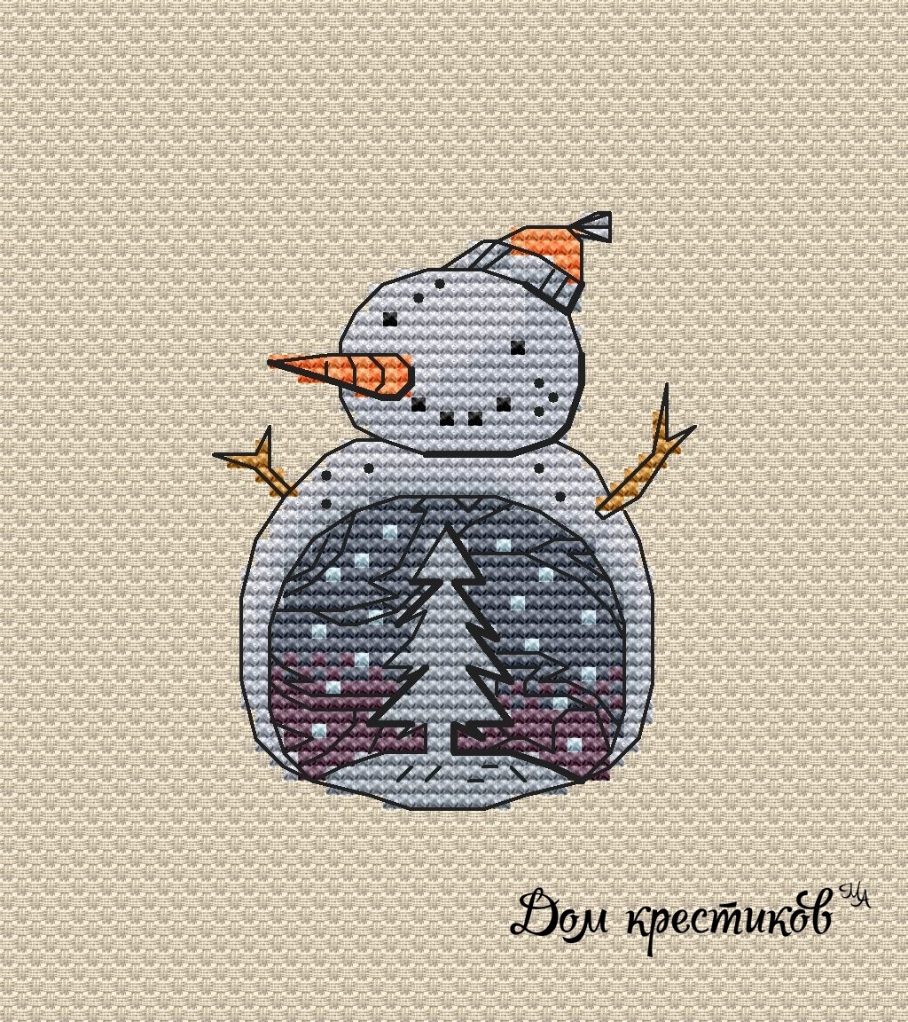 Yule. Snowman Cross Stitch Pattern фото 1