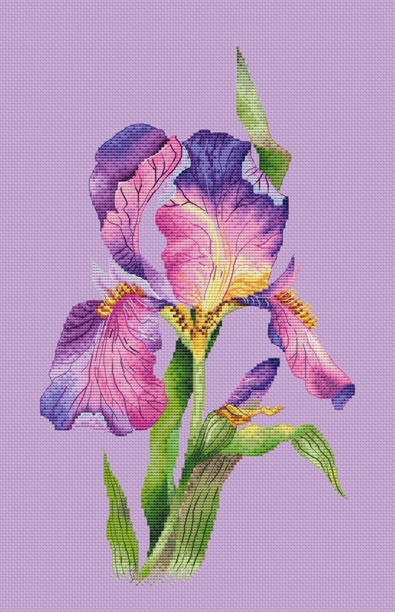 Lilac Iris Cross Stitch Pattern фото 5