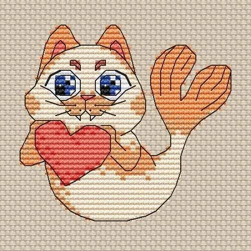 Fishcat Cross Stitch Pattern фото 1