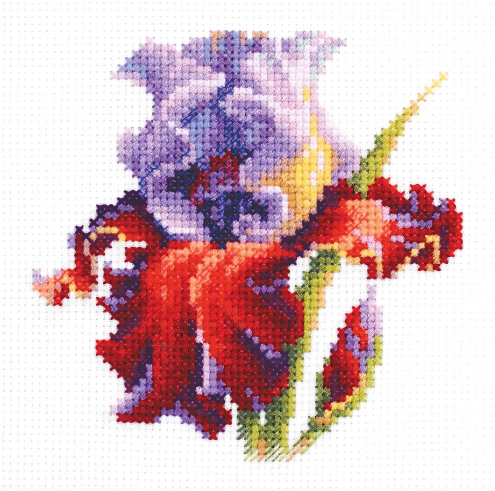 Purple Iris Cross Stitch Kit фото 1
