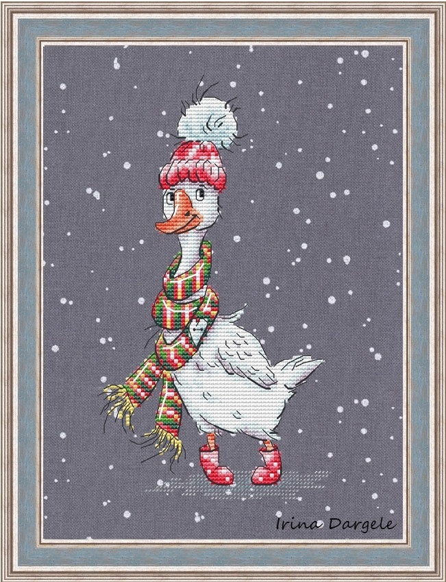 Winter Goose Cross Stitch Pattern фото 1