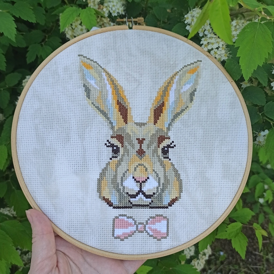 Rabbit Modern Cross Stitch Pattern фото 2