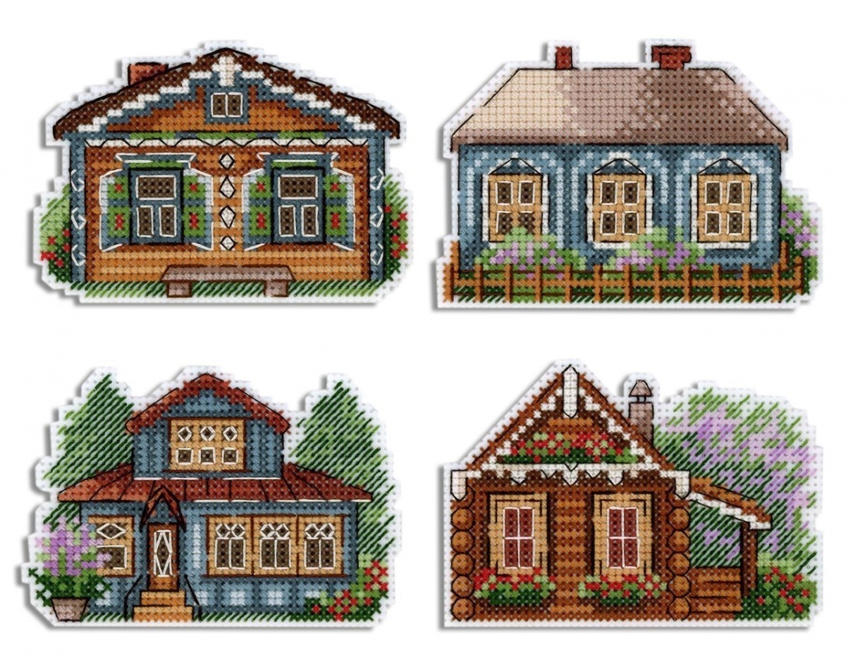 Magnets. Small Houses Cross Stitch Kit фото 1