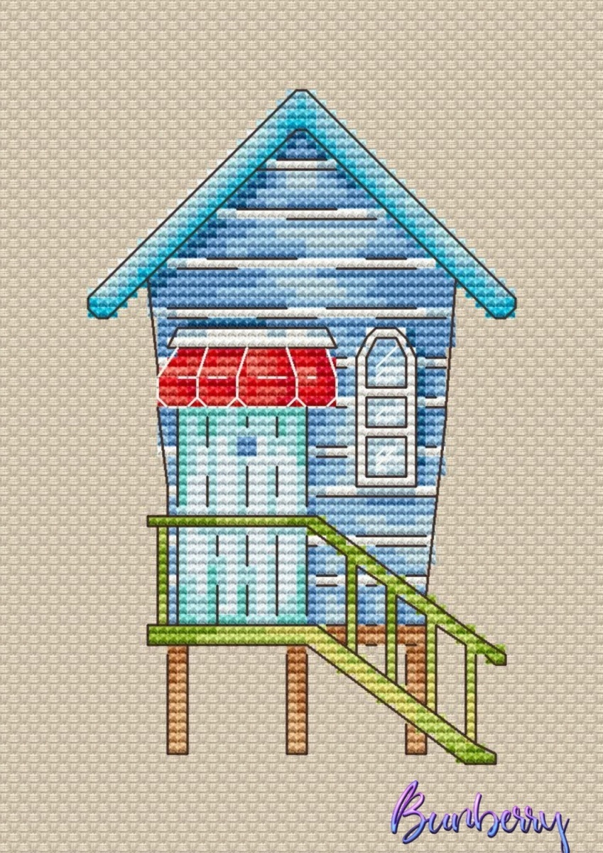 Beach. House of Giraffe Cross Stitch Pattern фото 1