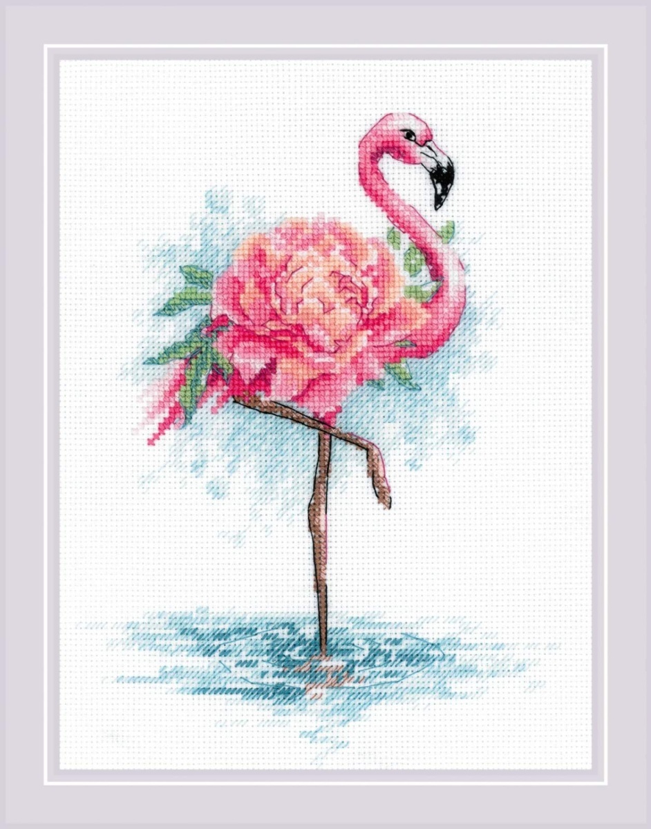 Blooming Flamingo Cross Stitch Kit фото 1