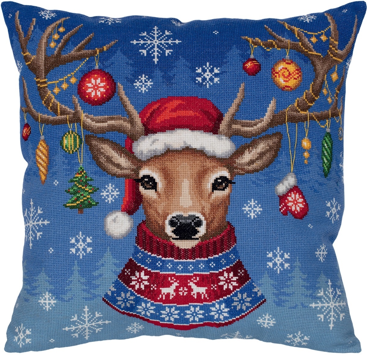 Christmas Reindeer (Cushion Front) Cross Stitch Kit фото 1