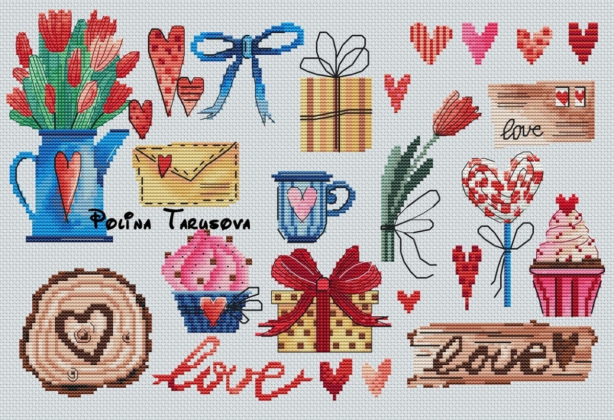 Valentines Cross Stitch Pattern фото 1