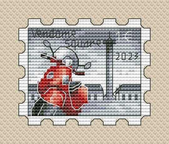 Vendome Square Postage Stamp Cross Stitch Pattern фото 1