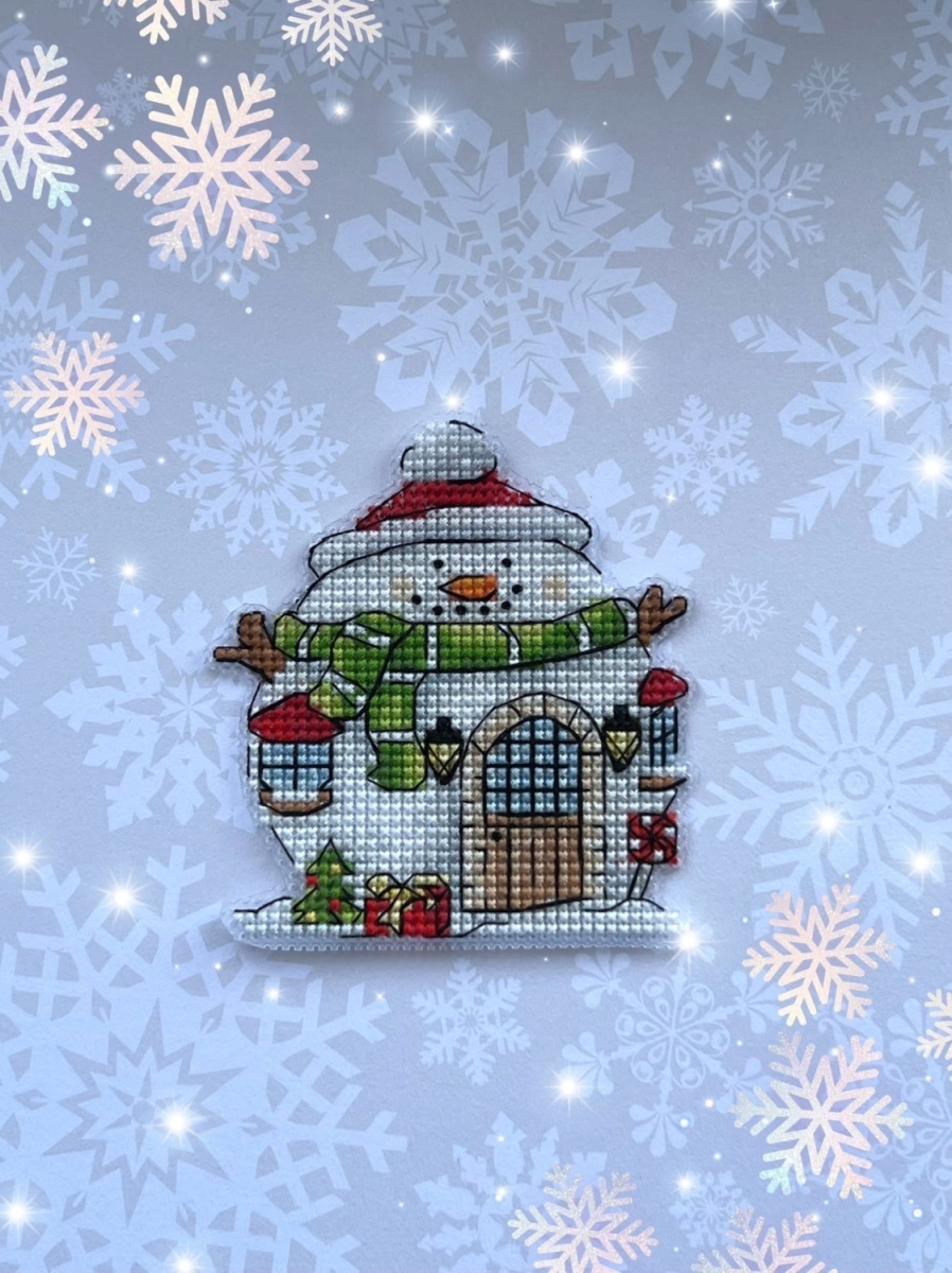 Snowman House Cross Stitch Pattern фото 5