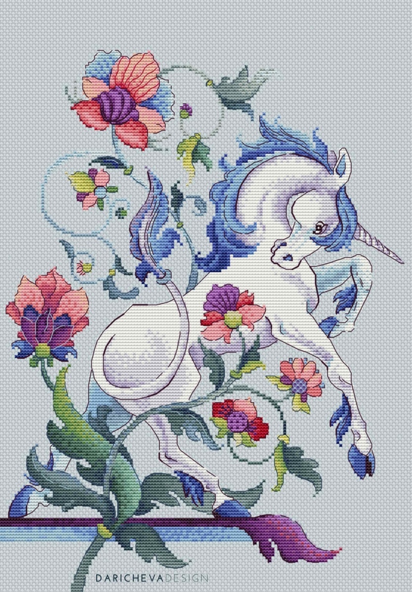 A Unicorn Cross Stitch Chart фото 2