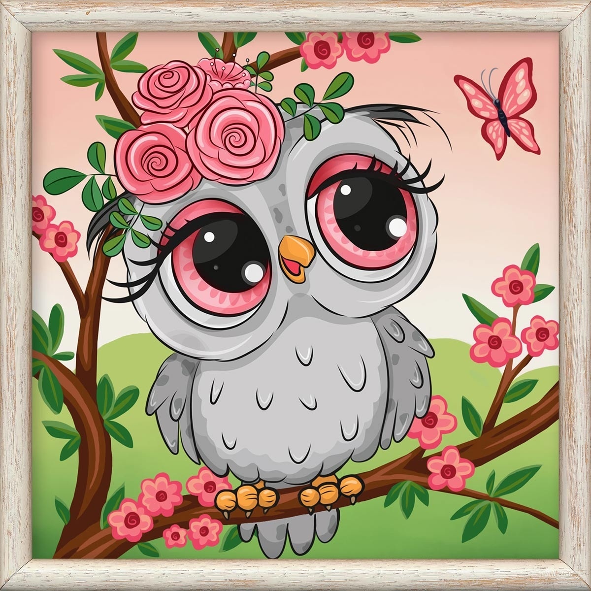 Owl in Flowers Diamond Painting Kit фото 1