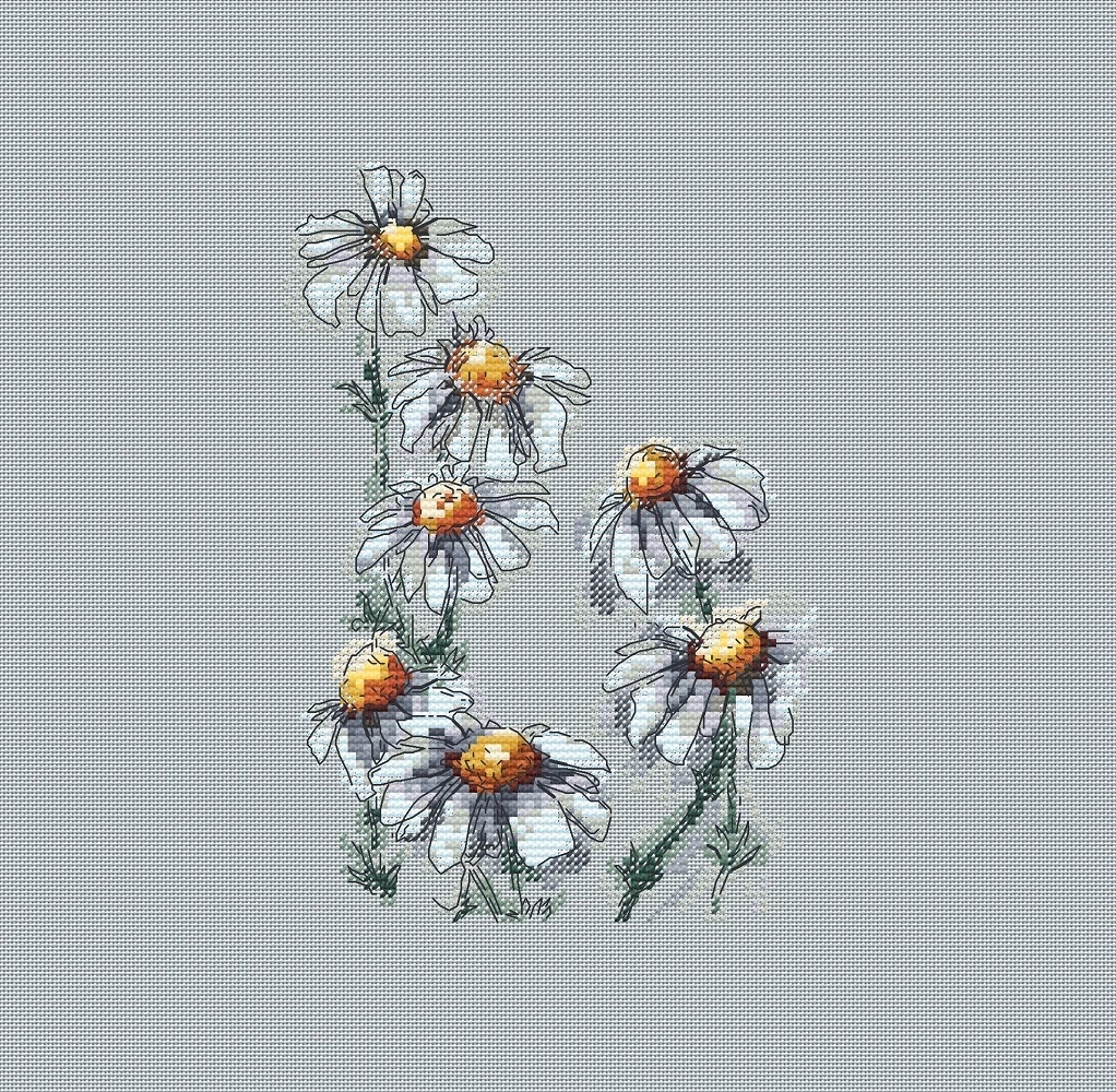 Chamomile Flowers Cross Stitch Pattern фото 5