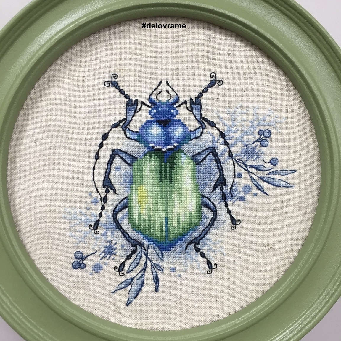 Green Beetle Cross Stitch Pattern фото 2