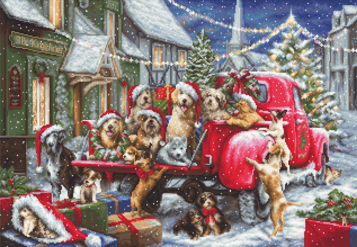Puppies Christmas Cross Stitch Kit фото 1