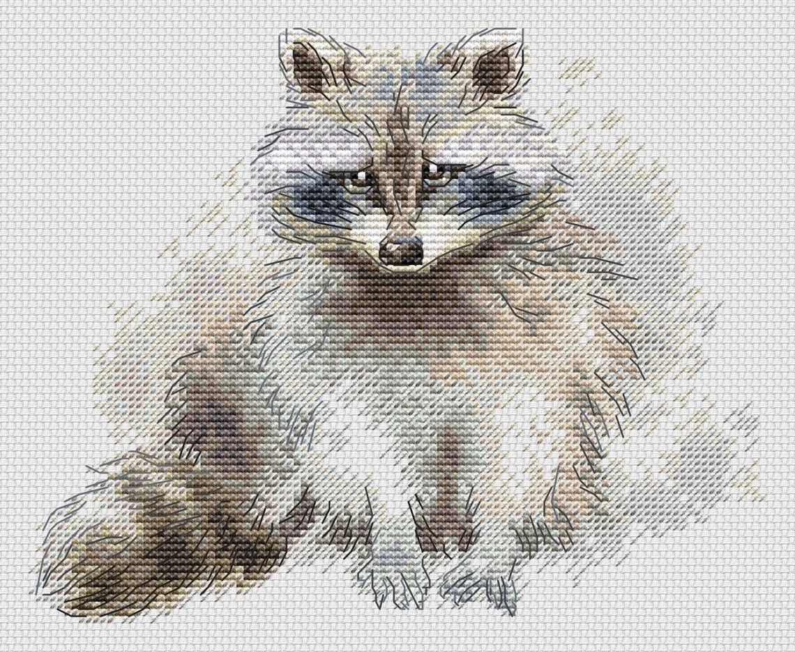 A Raccoon Cross Stitch Chart фото 8