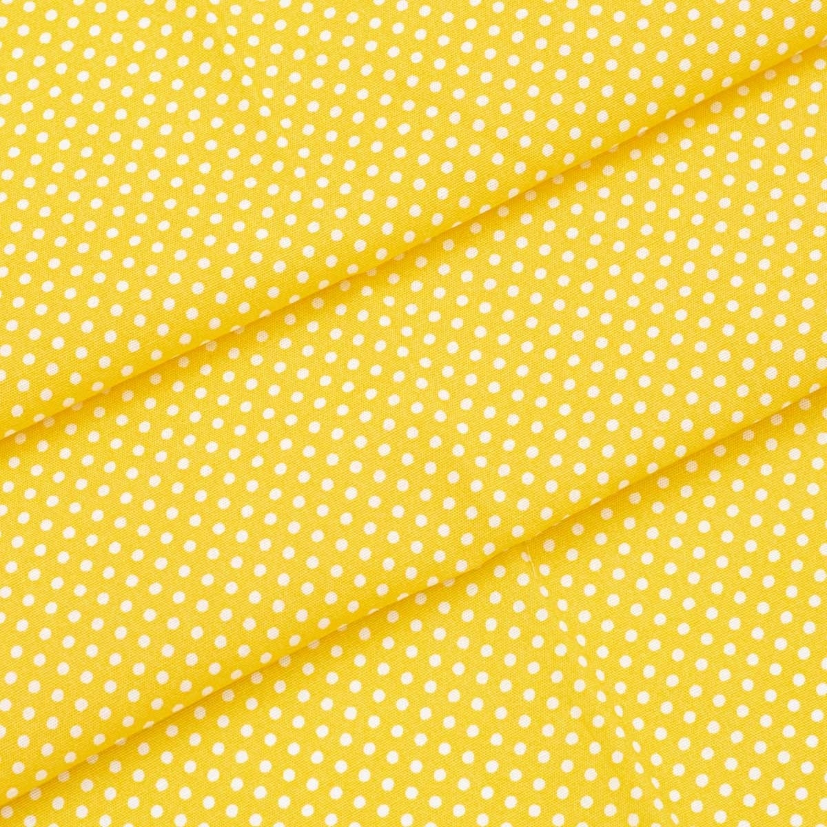 Yellow Small Polka Dots Patchwork Fabric фото 1