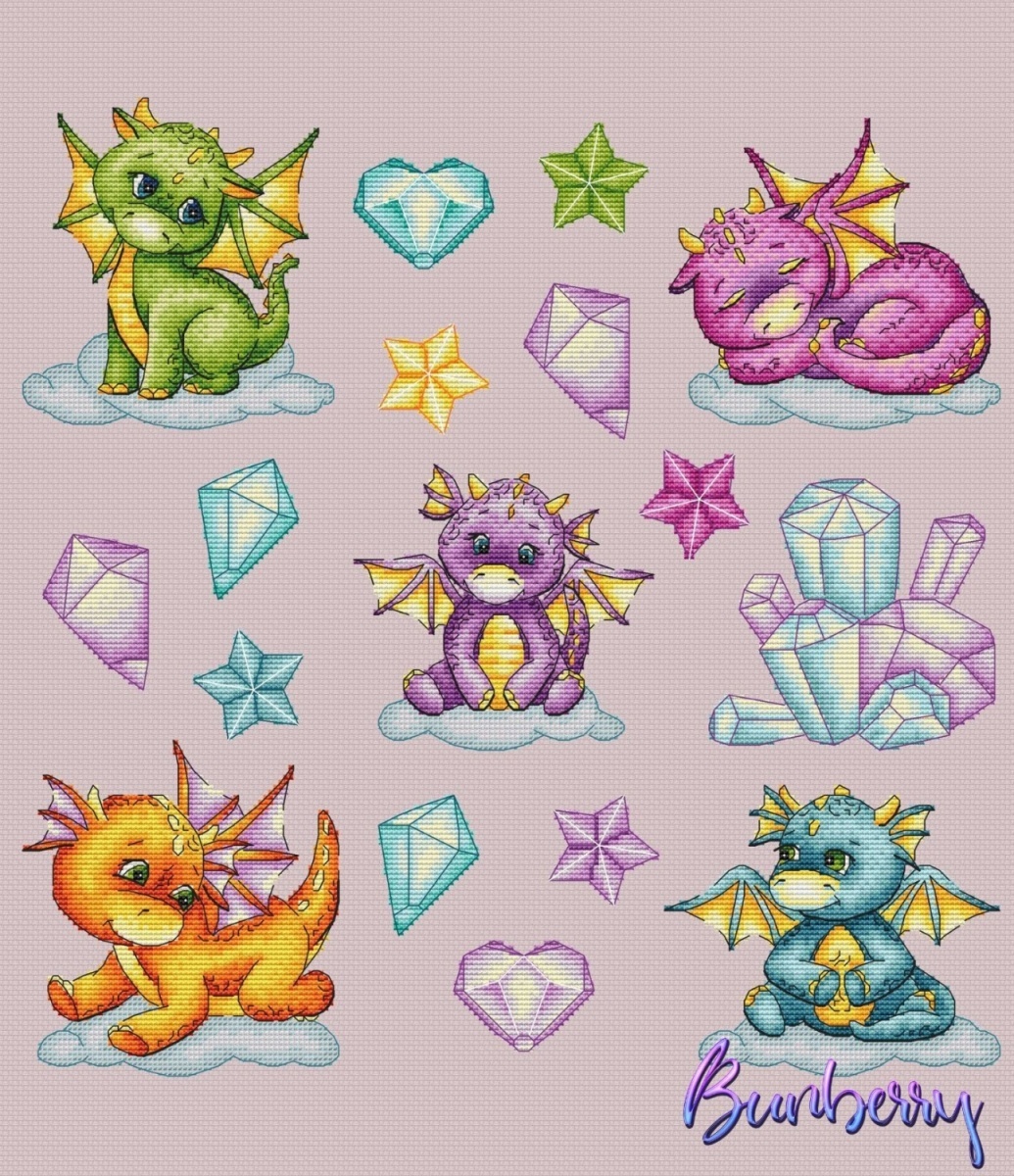 Precious Dragons Cross Stitch Pattern фото 1