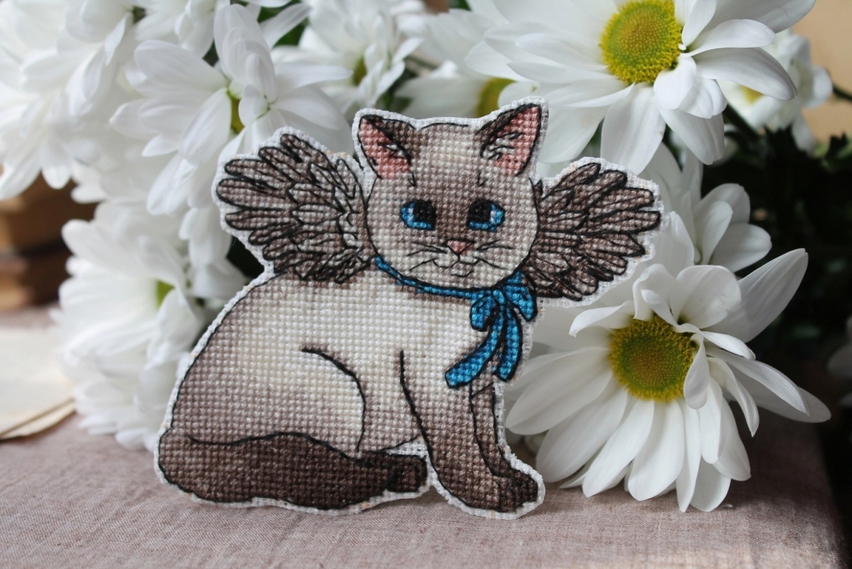 Angel Cat Cross Stitch Pattern фото 2