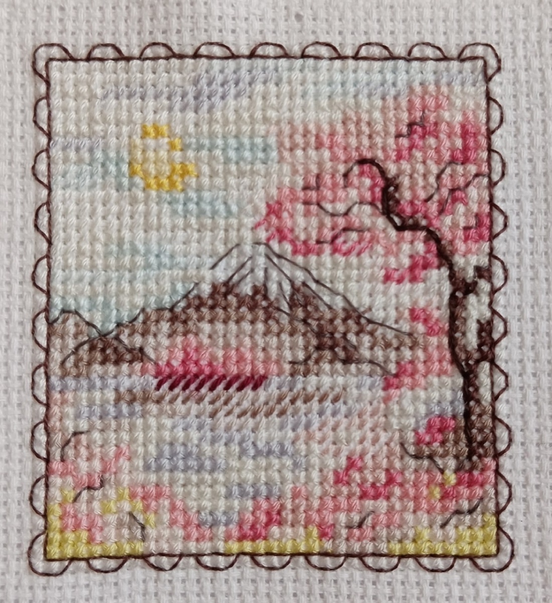 Sakura Postage Stamp Cross Stitch Pattern фото 11