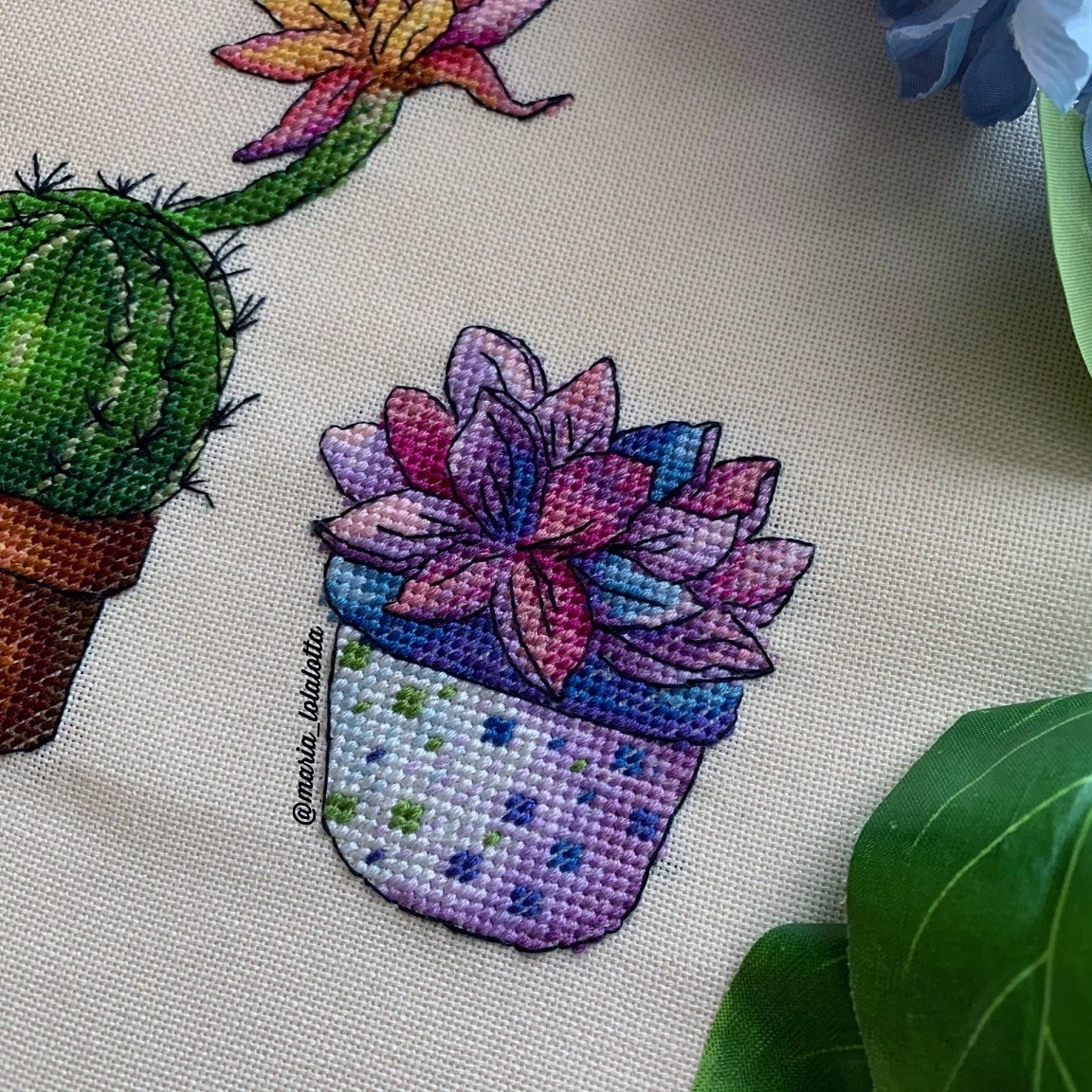 Little Cactus Flowers Cross Stitch Pattern фото 5
