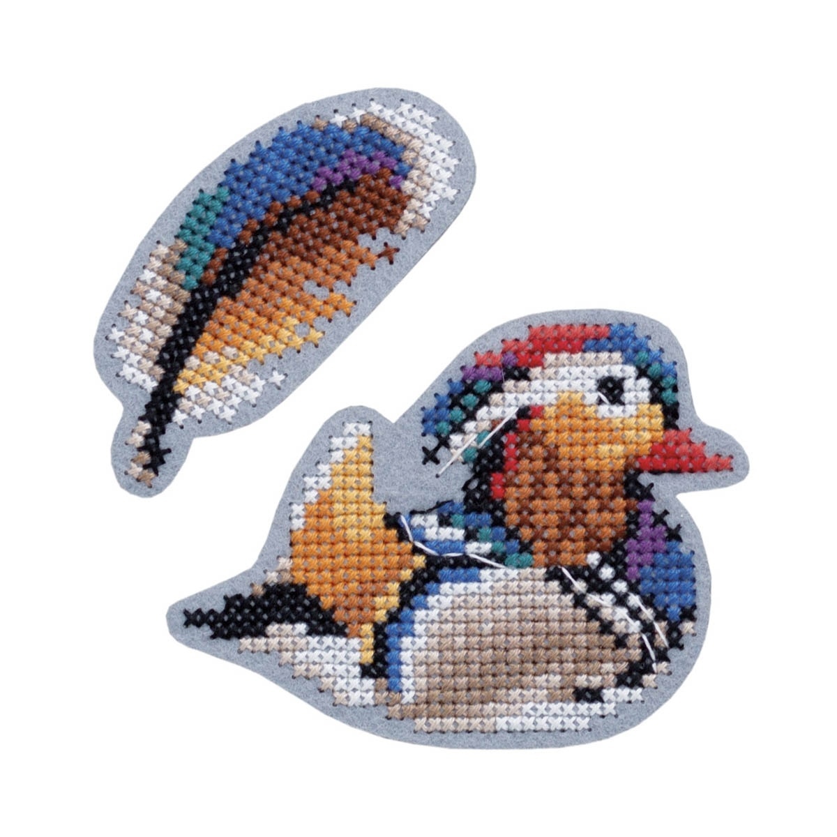 Mandarin Duck Brooch Cross Stitch Kit фото 1
