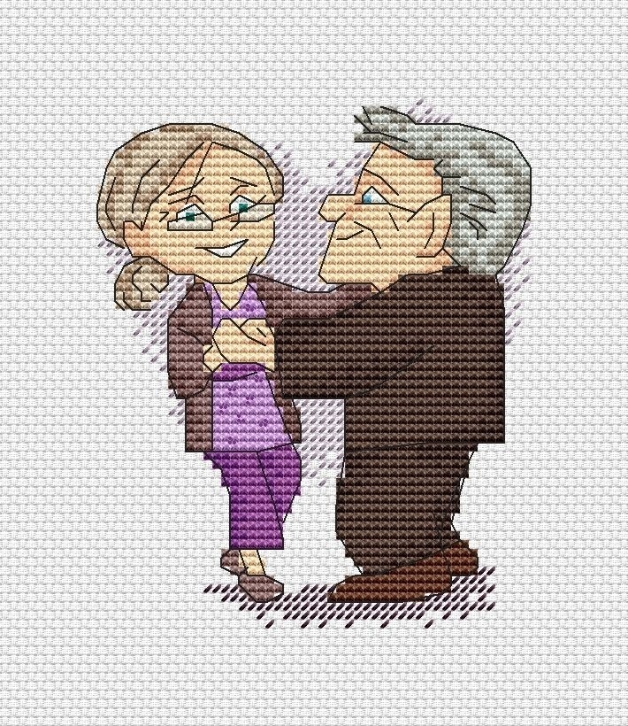 Karl and Ellie. Old Age Cross Stitch Pattern фото 1
