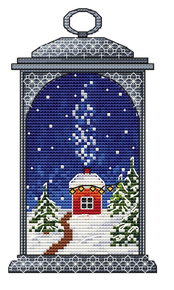 Winter House Cross Stitch Pattern фото 1