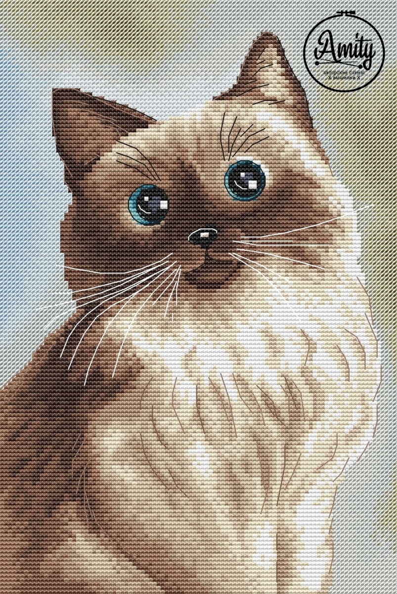 Sweet Cat Cross Stitch Pattern фото 1