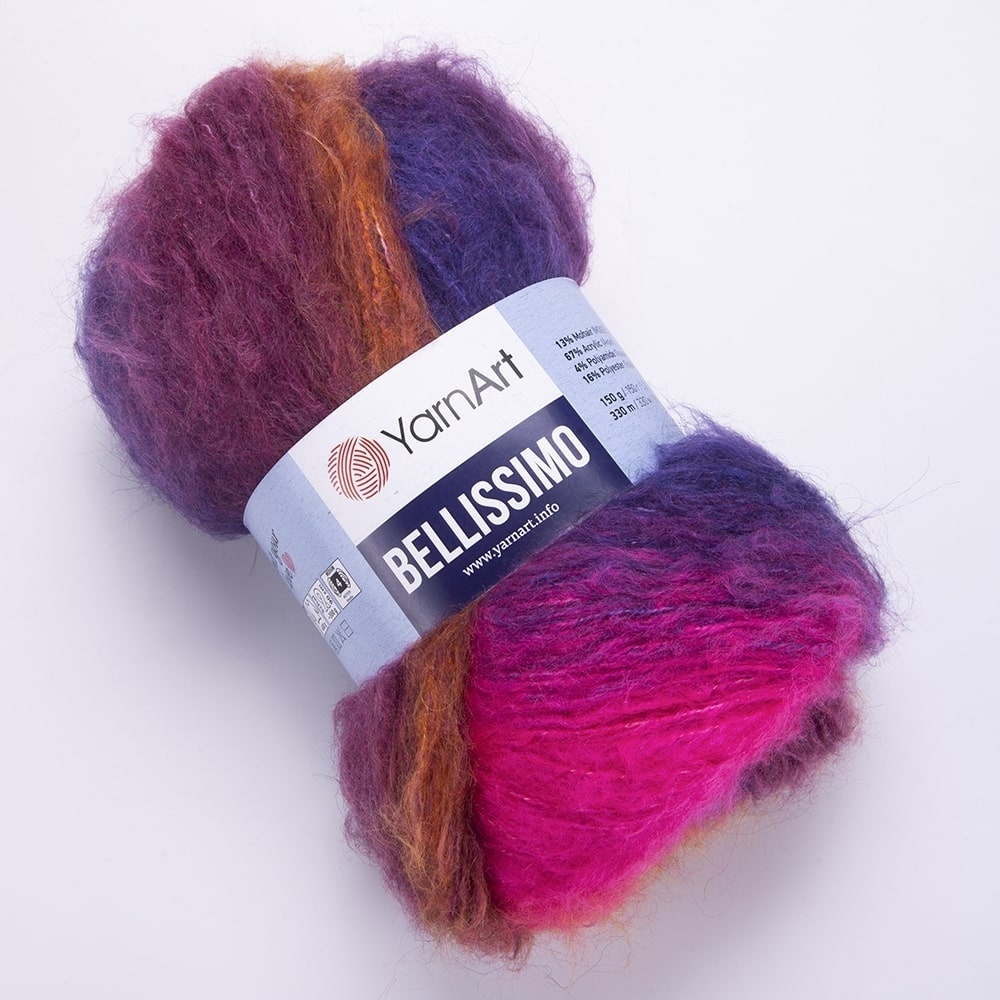 YarnArt Bellissimo 13% mohair, 67% acrylic, 4% polyamide, 16% polyester, 3 Skein Value Pack, 450g фото 16