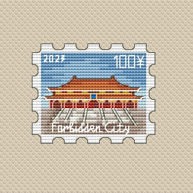 Forbidden City Postage Stamp Cross Stitch Pattern фото 1