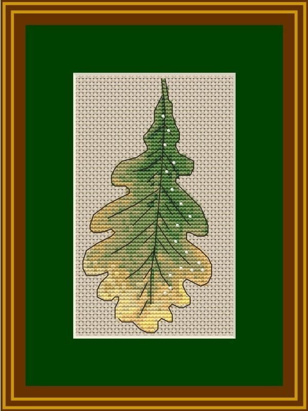 Oak Leaf 2 Cross Stitch Pattern фото 1