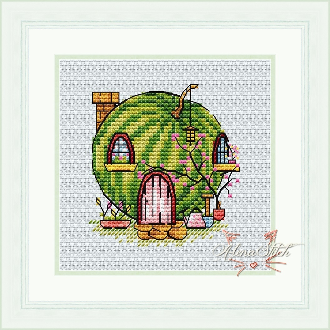 Watermelon House Cross Stitch Pattern фото 1