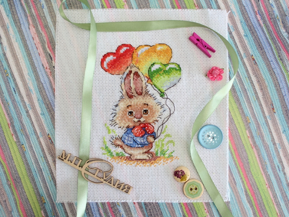 Bunny with Balloons Cross Stitch Kit фото 2