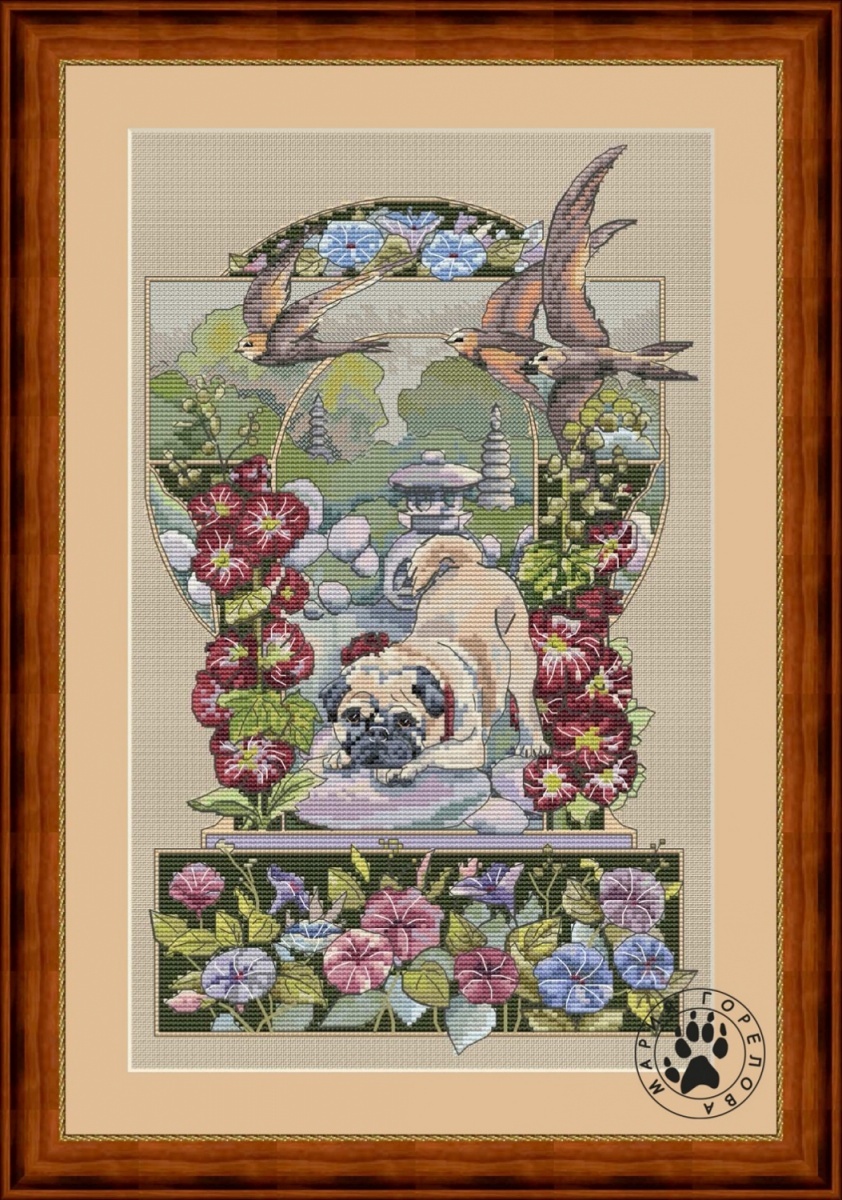 Journey with the Faithful Companion. Pug Cross Stitch Pattern фото 1