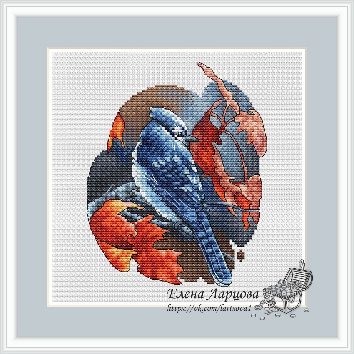 Exotic Birds. Jay Cross Stitch Pattern фото 1