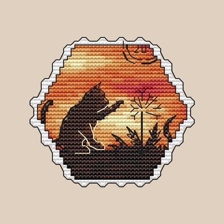 Sunset. Stamp Cross Stitch Pattern фото 1