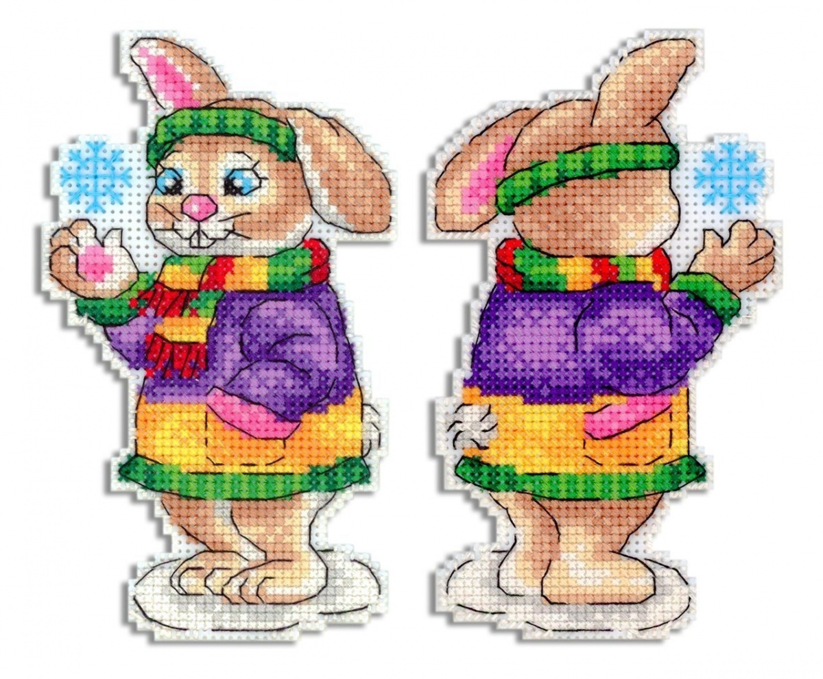 Bunny with a Snowflake Cross Stitch Kit фото 1