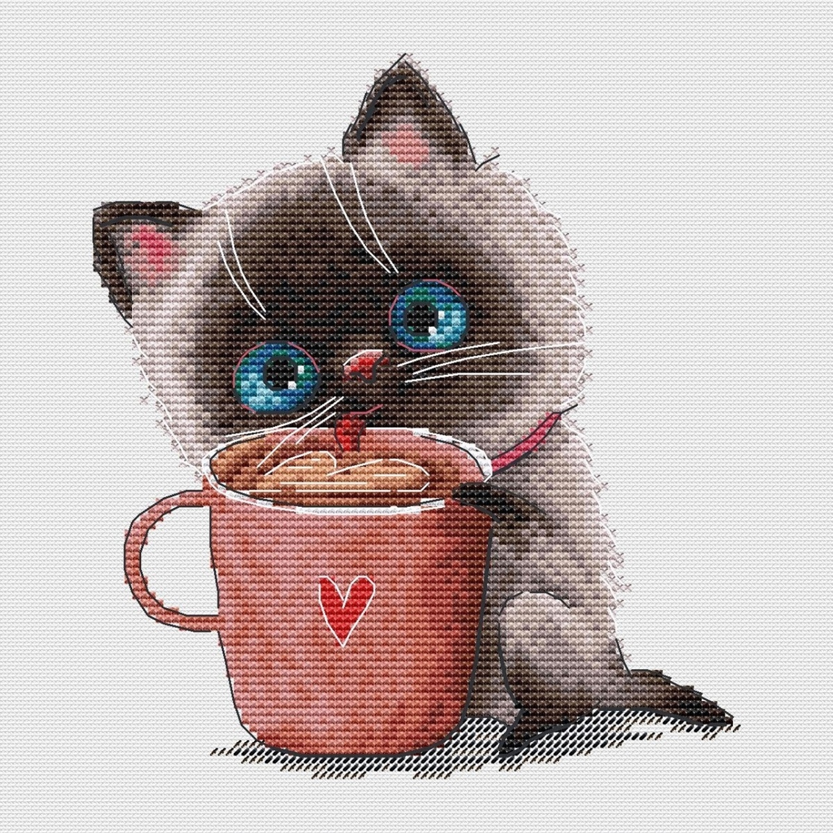 Coffee Lovers. Cat Cross Stitch Pattern фото 1