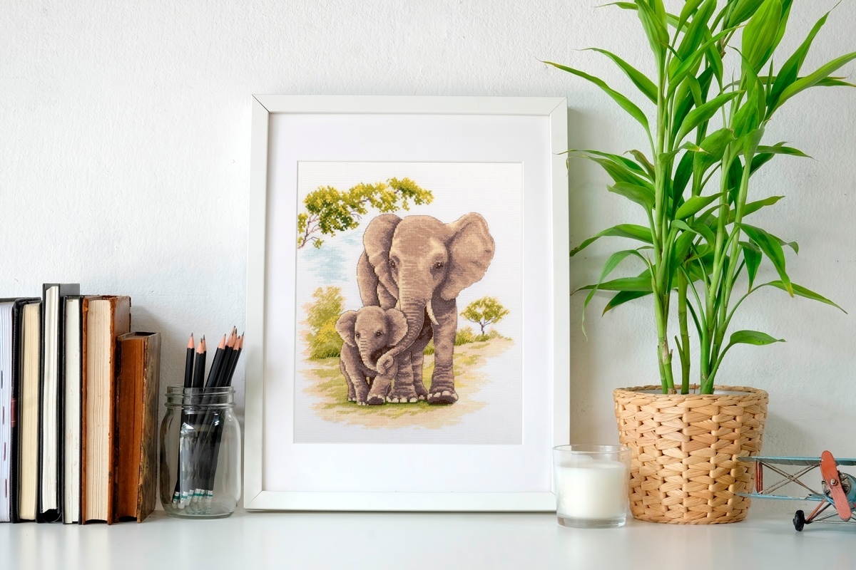 Mother and Child. Elephants Cross Stitch Kit фото 5