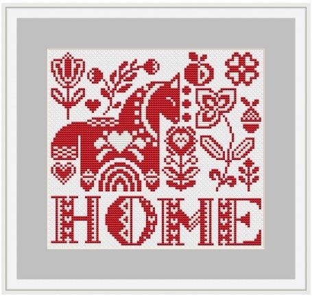Home. Dala Horse Cross Stitch Pattern фото 4